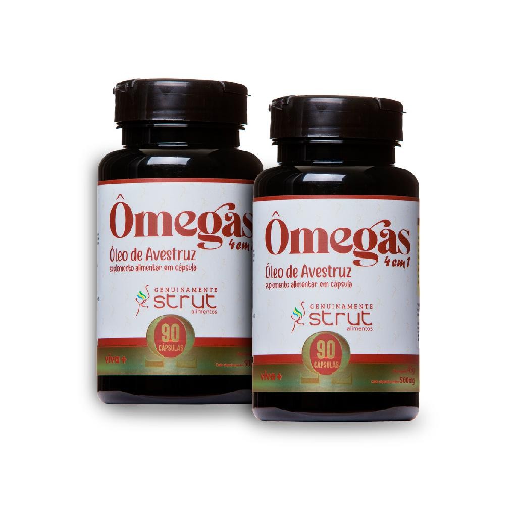 2X OLEO DE AVESTRUZ STRUT 90 CAPS OMEGA 3 6 7 9