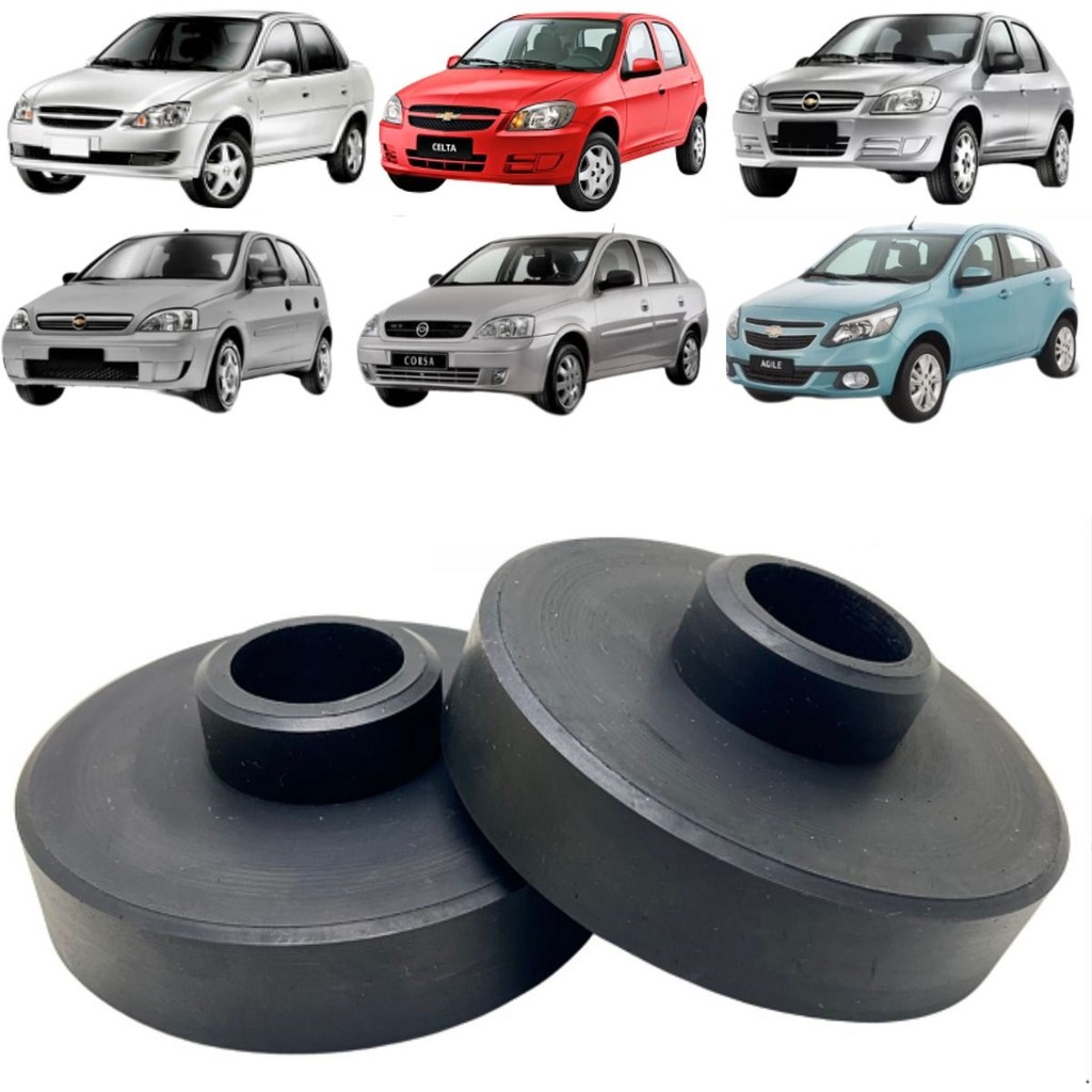 PAR COXIM CALÇO ELEVAR LEVANTAR MOLA SUSPENSÃO TRASEIRA CORSA G1 CLASSIC CELTA 1994 A 2017 - PRISMA G1 2006 A 2012 (3CM)