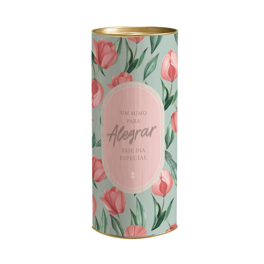Lata para Presente Rígida - Alegrar Tulips - 1 unidade - Cromus - Rizzo - Stationery