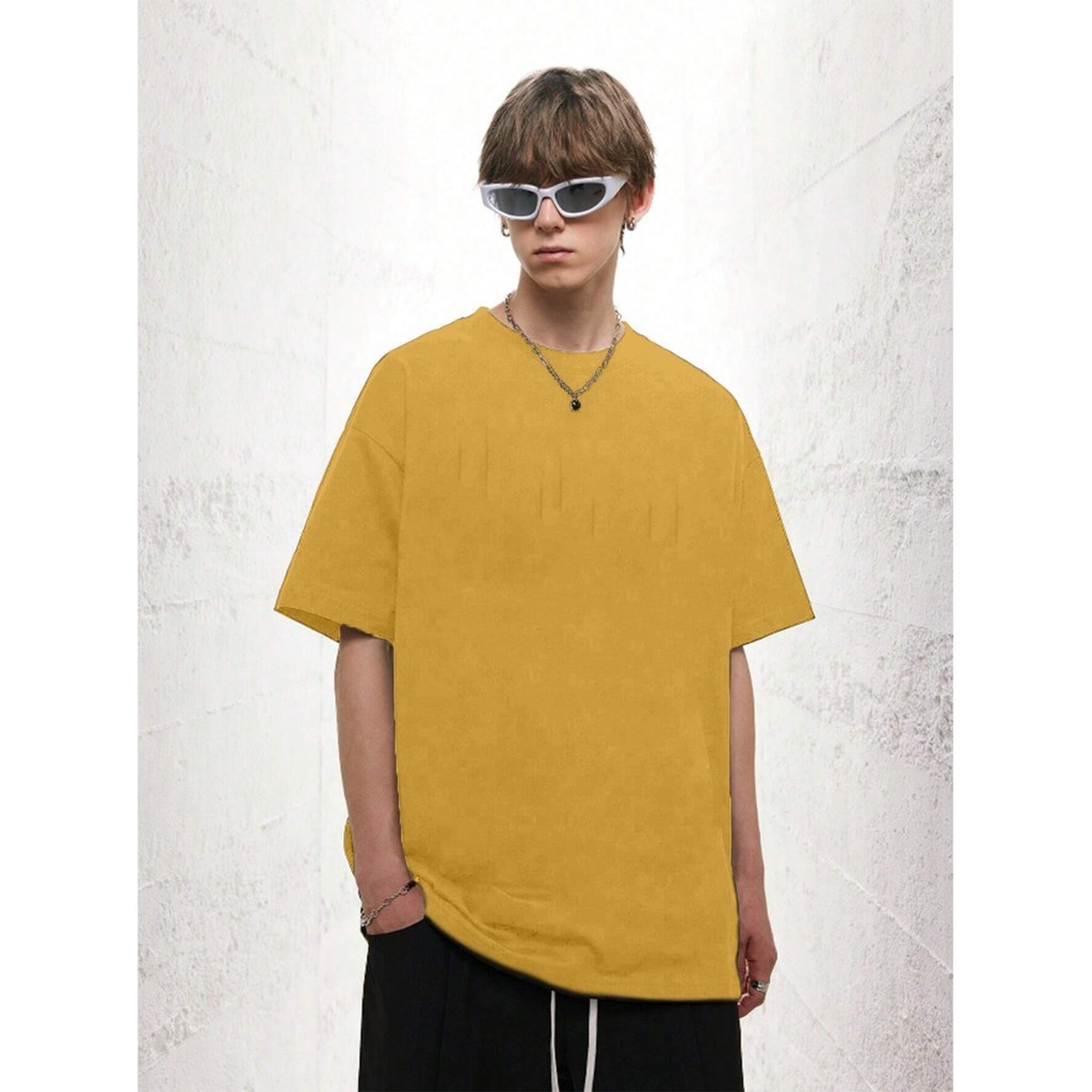Camiseta Larga Amarelo Confortável Blusa Oversized Esportiva Lisa Aesthetic Unissex T Shirt