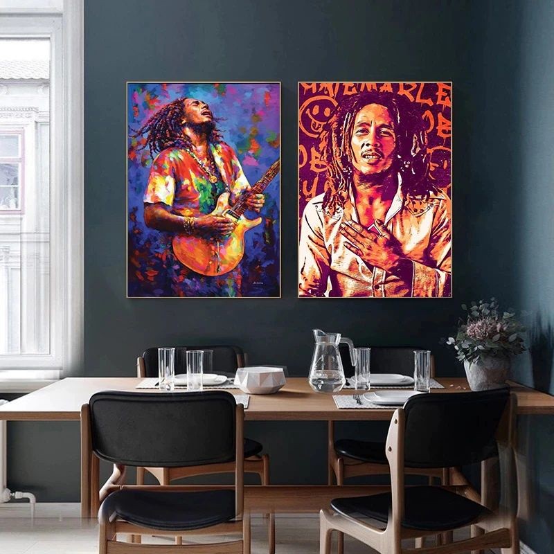 Quadro placa decorativa 2 peças Bob Marley 20x30 Alta Qualidade 4k