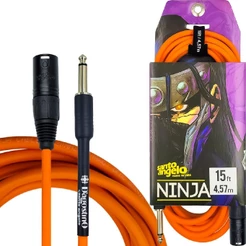 Cabo para Microfone 4,57 Metros 15 ft Laranja DAgostino by Santo Angelo Ninja P10 XLR Macho
