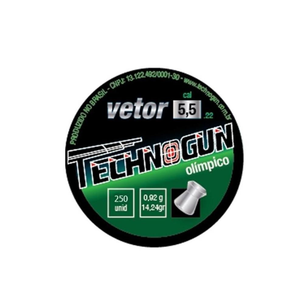 Chumbinho Vetor - Calibre 5,5 Mm - 250 Unid - Technogun em Oferta na Shopee