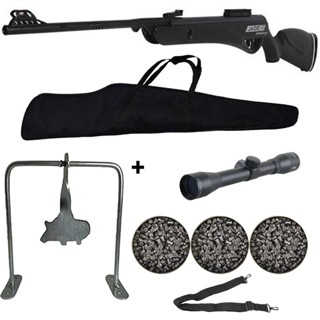 Carabina Pressão Jade Pro Nitro Preta 5.5 CBC + 3 Chumbo + Capa + Luneta + Bandoleira + Alvo Javali em Oferta na Shopee