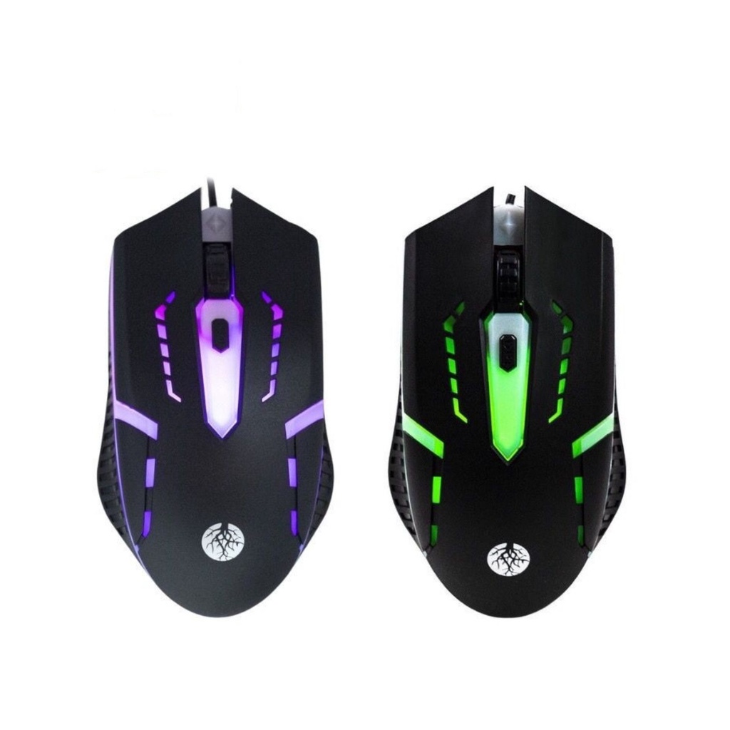 Mouse  LED RGB Gamer Com Luzes Usb Led DPI Ajustável Com Fio Gamer Force