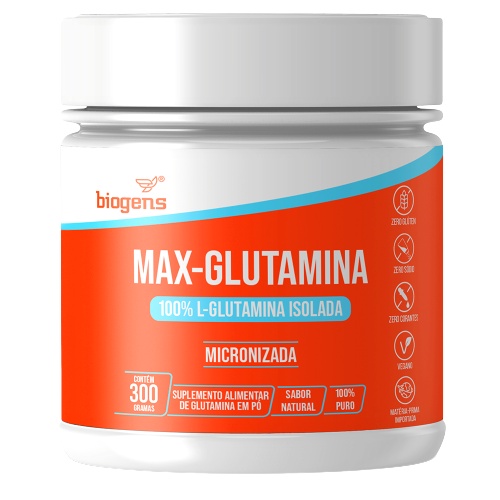 BIOGENS MAX GLUTAMINA 300G (100% L-GLUTAMINA) em Oferta na Shopee
