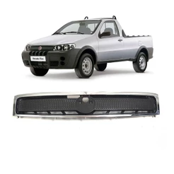 Grade Cromada Preta Fiat Palio Strada Siena 2004 2005 2006 2007 2008 2009