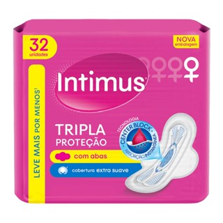 Absorvente Externo Intimus Tripla Proteção Cobertura Suave com Abas 32 Unidades