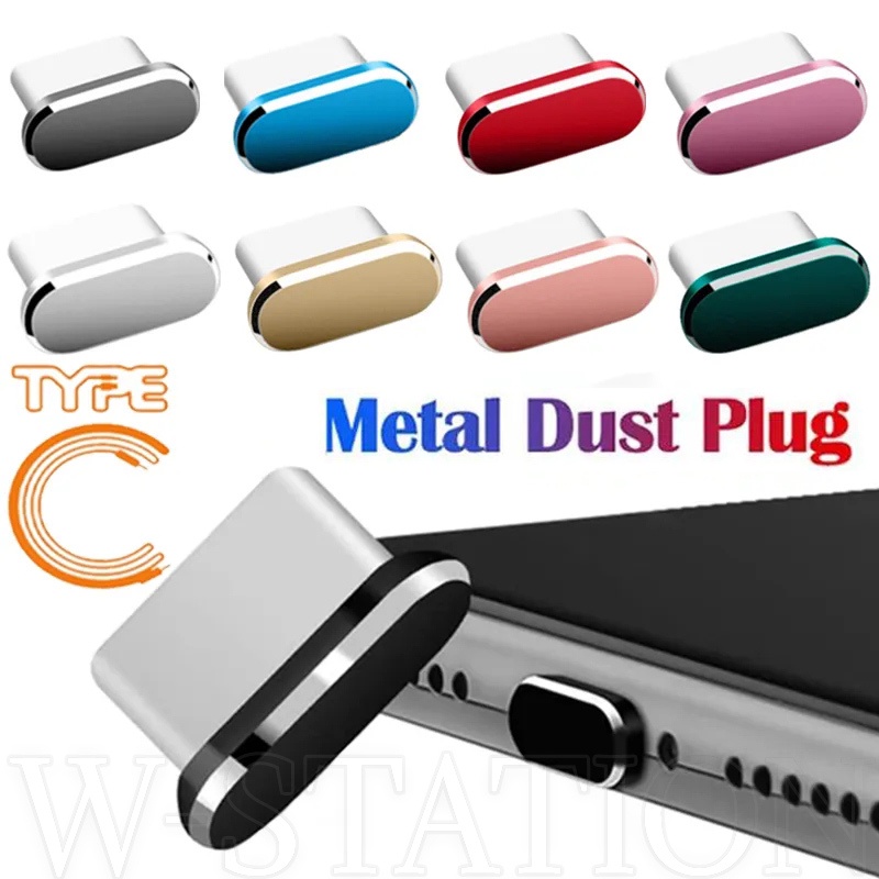 Universal Tipo C Tampões Anti-Pó/Tampa Protetora Da Porta USB Metálica De Carregamento Do Telefone Colorida/Compatível Para iPhone E A Maioria Dos Telefones Android