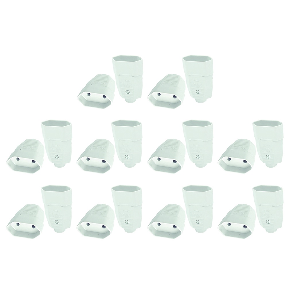 Plugue Fêmea Branco 10a 2 Pólos Radial Kit com 10 pç
