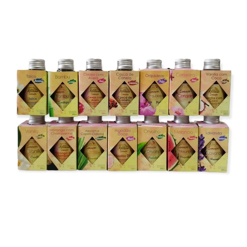 Kit 100 Aromatizador de Ambiente Perfumado Atacado Difusor Vareta 100ml Marca Luz Aromas - Envio Já