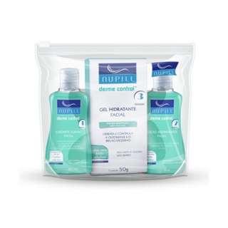 Kit Nupill Travel Sabonete + Loção Adstringente + Gel Hidratante Derme Control em Oferta na Shopee