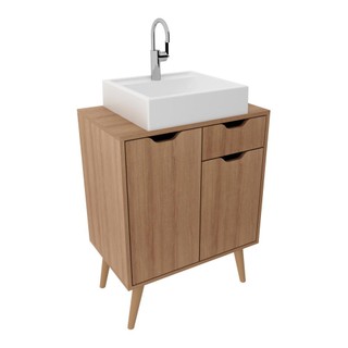 Gabinete Banheiro 60cm 2 Portas e 1 gaveta Retrô Multimóveis CR10118 em Oferta na Shopee