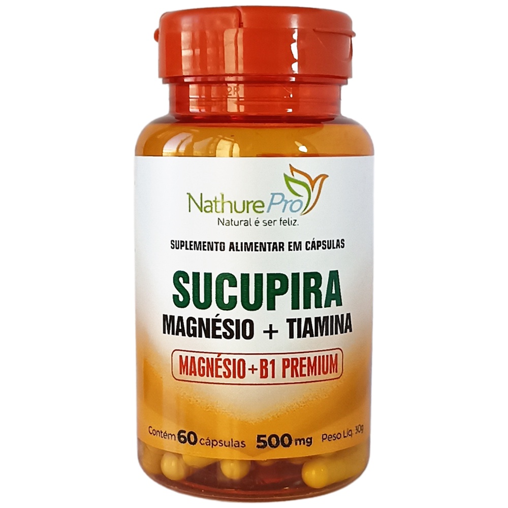 Suplemento Alimentar - Sucupira Magnésio + Tiamina (Magnésio + B1 Premium) 60 Cápsulas 500mg - Matéria prima importada! em Oferta na Shopee