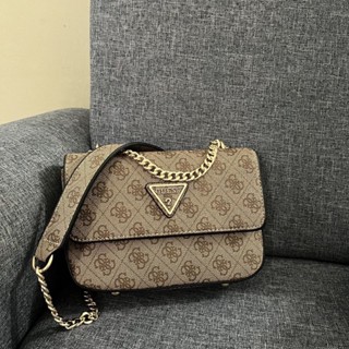 2023GUES & S Nova Bolsa De Mão Feminina Emendada Em Corrente Impressão Retro Pequena Quadrada Um Ombro De Corpo Cruzado