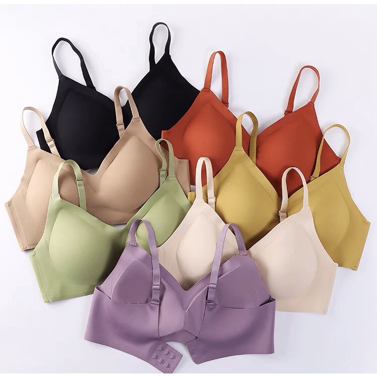 Sutiã Top Sem Costura Bojo Latex Removível Lateral Larga Alças Ajustáveis