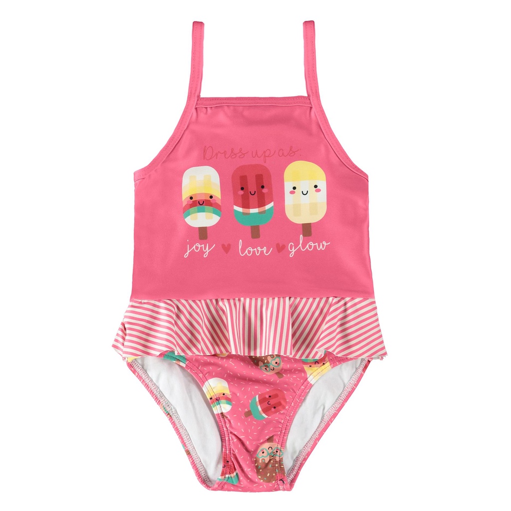 Maio Infantil Menina Com Dupla Proteção UVA e UVB Rosa Babados Malwee kids