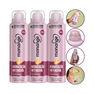 Kit 3 Desodorante Aerosol Hidratação Intensiva Monange 150Ml