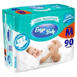Fralda Infantil Enzzo Baby Híper M Com 90 Unidades