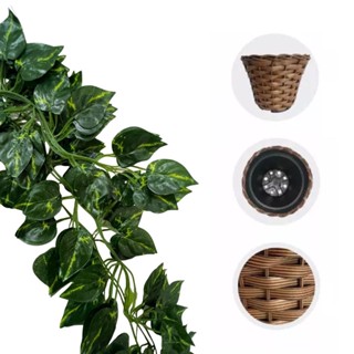 Arranjo Com Vaso e Folhagem Artificial Para Decoração