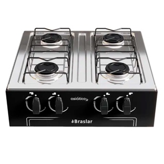 Fogão de Mesa Braslar Asiático Júnior 4 Bocas Acendimento Manual em Oferta na Shopee