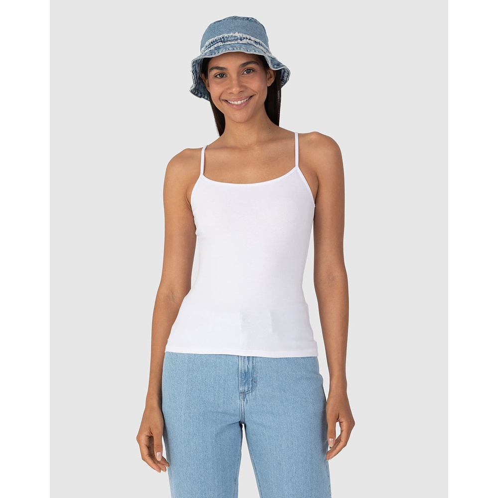 Regata Básica Feminina Alça Fina Em Algodão em Oferta na Shopee