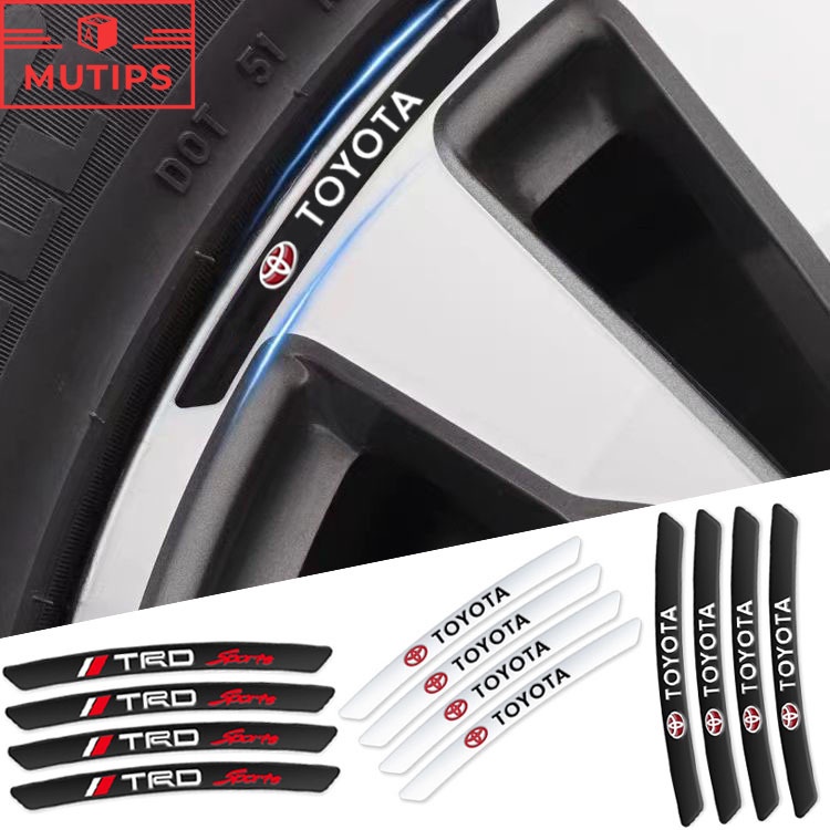 Toyota 4pcs/set Carro Alumínio Liga Roda Hub Autocolante Emblema De Pneus Decoração Para Corolla Cross Hilux Yaris Etios RAV4 Bandeirante