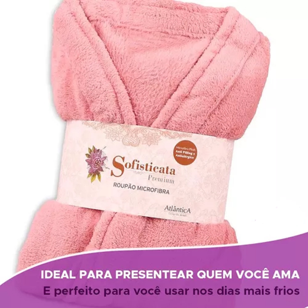 Roupão Microfibra Plush Adulto Unissex Tamanho GG