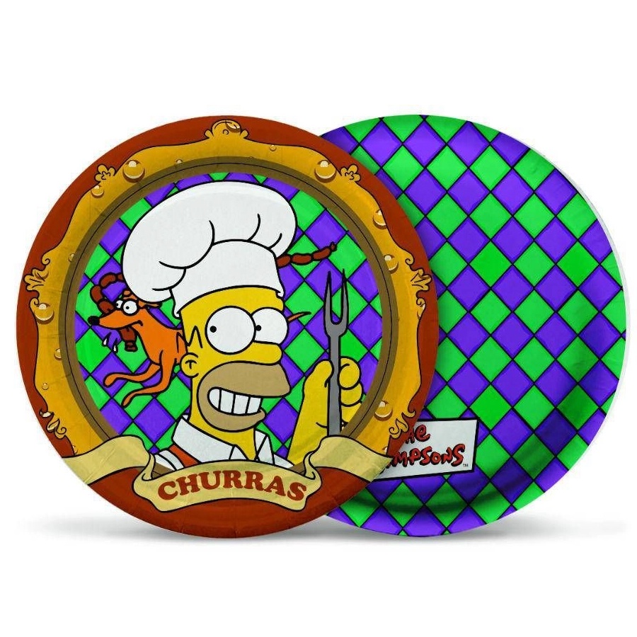 Prato de Papel - Festa The Simpsons - 8 unidades - Cromus - Rizzo em Oferta na Shopee