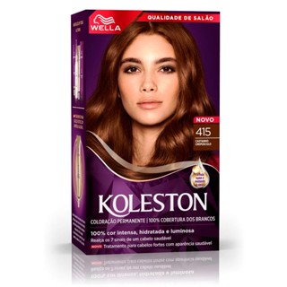 Tintura Creme Koleston Wella Noites Iluminadas Castanho Crepúsculo 415
