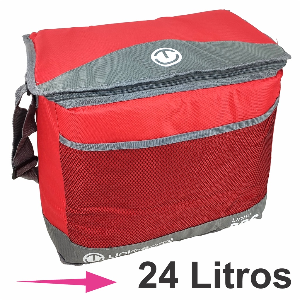 Bolsa Caixa Térmica 24 Litros SoftCooler Com Alça Unitermi Isolante Térmico 8mm 39 Latas Vermelho