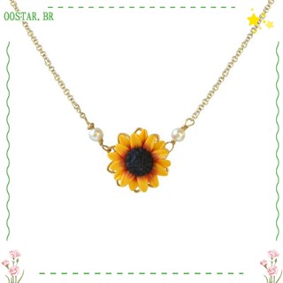 Colar De Girassol OOSTAR Presentes De Aniversário Da Jóias Princesa Douradas