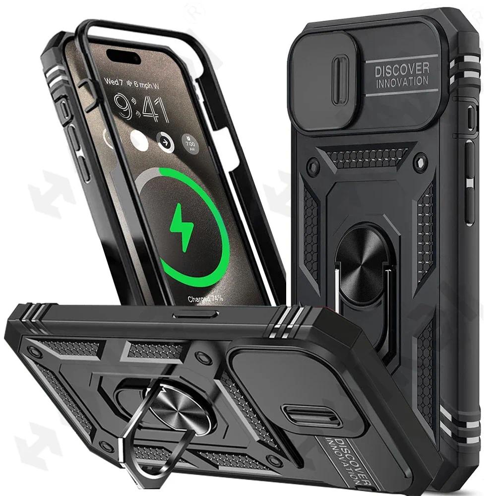 Capa Para iPhone 15 14 13 12 11 ProMax XR 8 7 Plus Proteção Da Armadura De Grau Militar De Câmera 360 Graus Rotate Armor em Oferta na Shopee