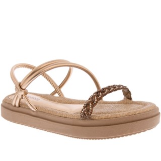 Sandália Mississipi Flatform Strass Elástico Ráfia Rosé