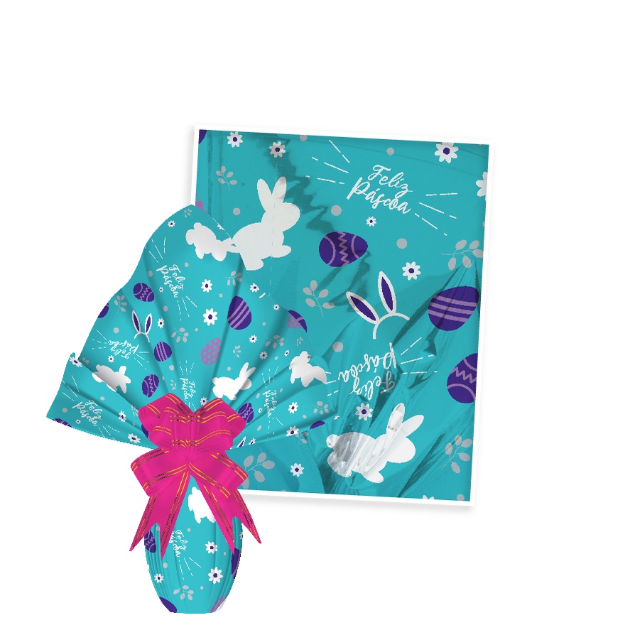 25 Sacos Express  PÁSCOA  GARDEN TURQUESA Ovo Páscoa 150g a 250g - 30X30 cm  Luckyfest em Oferta na Shopee