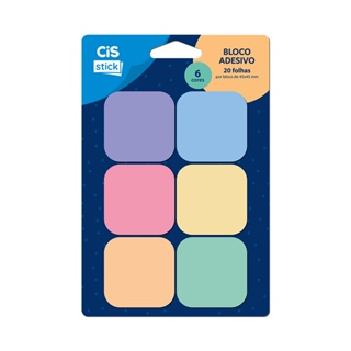 Bloco adesivo CIS STICK Colors 45x45mm com 6 cores em Oferta na Shopee