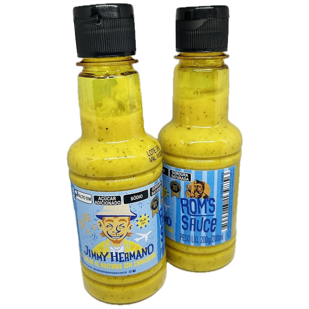 Kit 2 Molho de Mostarda Chimichurri Gourmet Rom's Sauce 200g