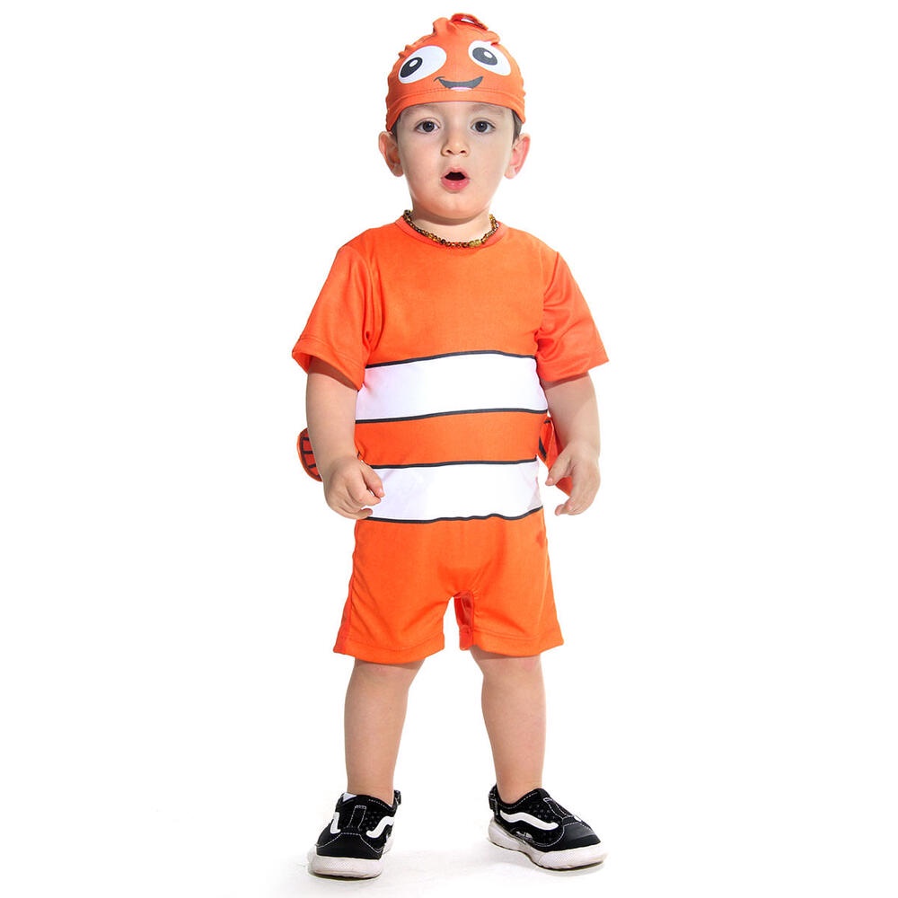 Fantasia Infantil Nemo Macação Touca E Barbatanas - Disney
 - Mom & Baby