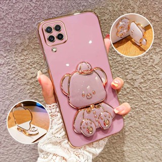 YBD Capa De Telefone Para Samsung Galaxy A12 Nacho M12 A12S F12 A22 4G 5G M22 M23 F22 4G A42 M42 5G Material TPU Ultra Fino Eletroplatado (Com Espelho De Maquiagem)