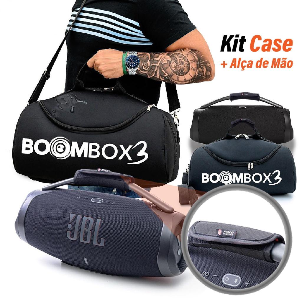 Kit Bolsa Case Bag Compatível C/ Jbl Boombox 3 + Protetor de Alça e Ombro Regulavel Exclusividade