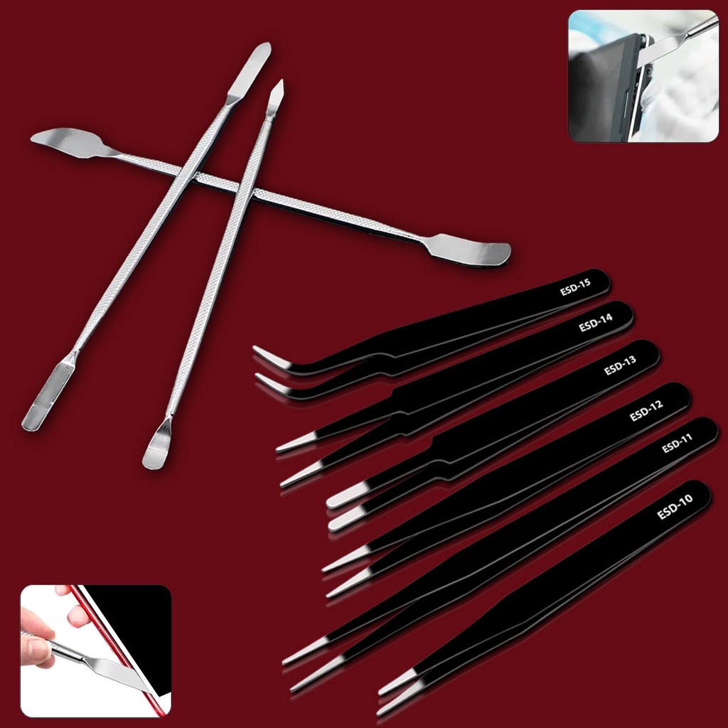 Kit De Ferramentas Manutenção De Celular Conjunto Pinças Antiestáticas em Oferta na Shopee