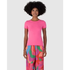 Blusa Básica Feminina Decote Redondo Em Algodão