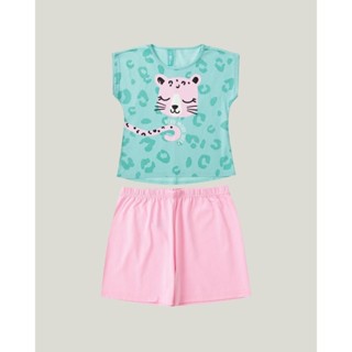 Pijama Tigre Meia Malha Menina Malwee Kids