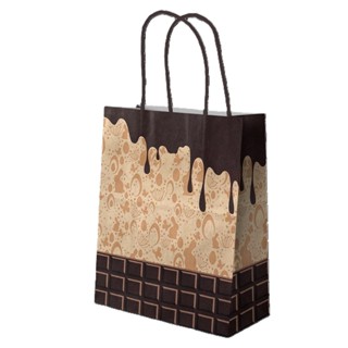 Sacola LC Kraft Natural Alça Colorido - Páscoa Chocolate c/10un 23,5x13x25 em Oferta na Shopee