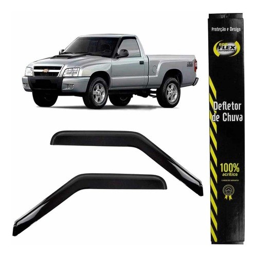 Defletor Calha de Chuva S-10 1996 a 2011 Cabine Simples Estendida2 Portas Ecoflex em Oferta na Shopee