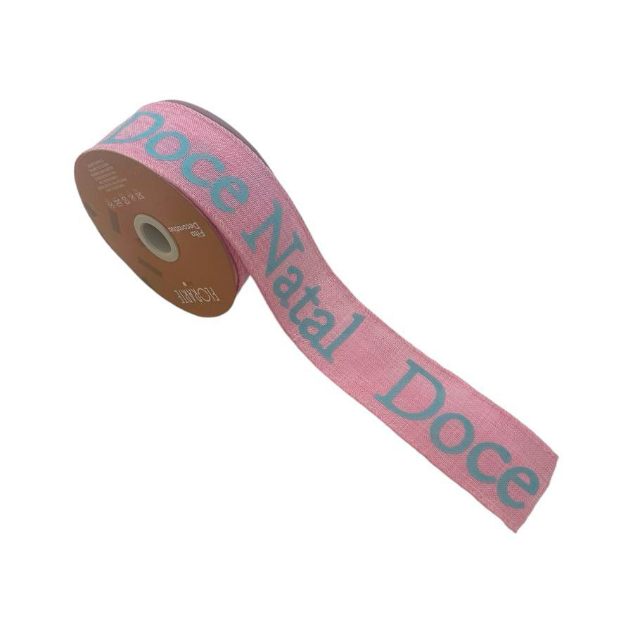 Fita Decorativa Aramada - Doce Natal - 3,8cm x 9,14m - 1 unidade - Rizzo - Rizzo em Oferta na Shopee