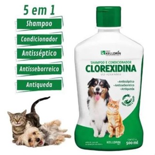 Shampoo 5 em 1 clorexidina Kelldrin Cachorros gatos 500ml -  envio imediato em Oferta na Shopee