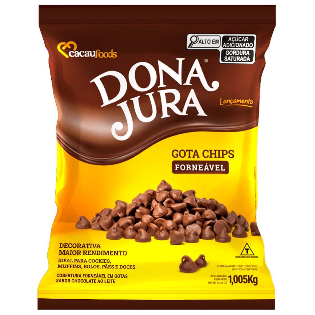 Gotas Forneáveis Gotas Dona Jura Chocolate ao Leite 1,005kg - Cacau Foods