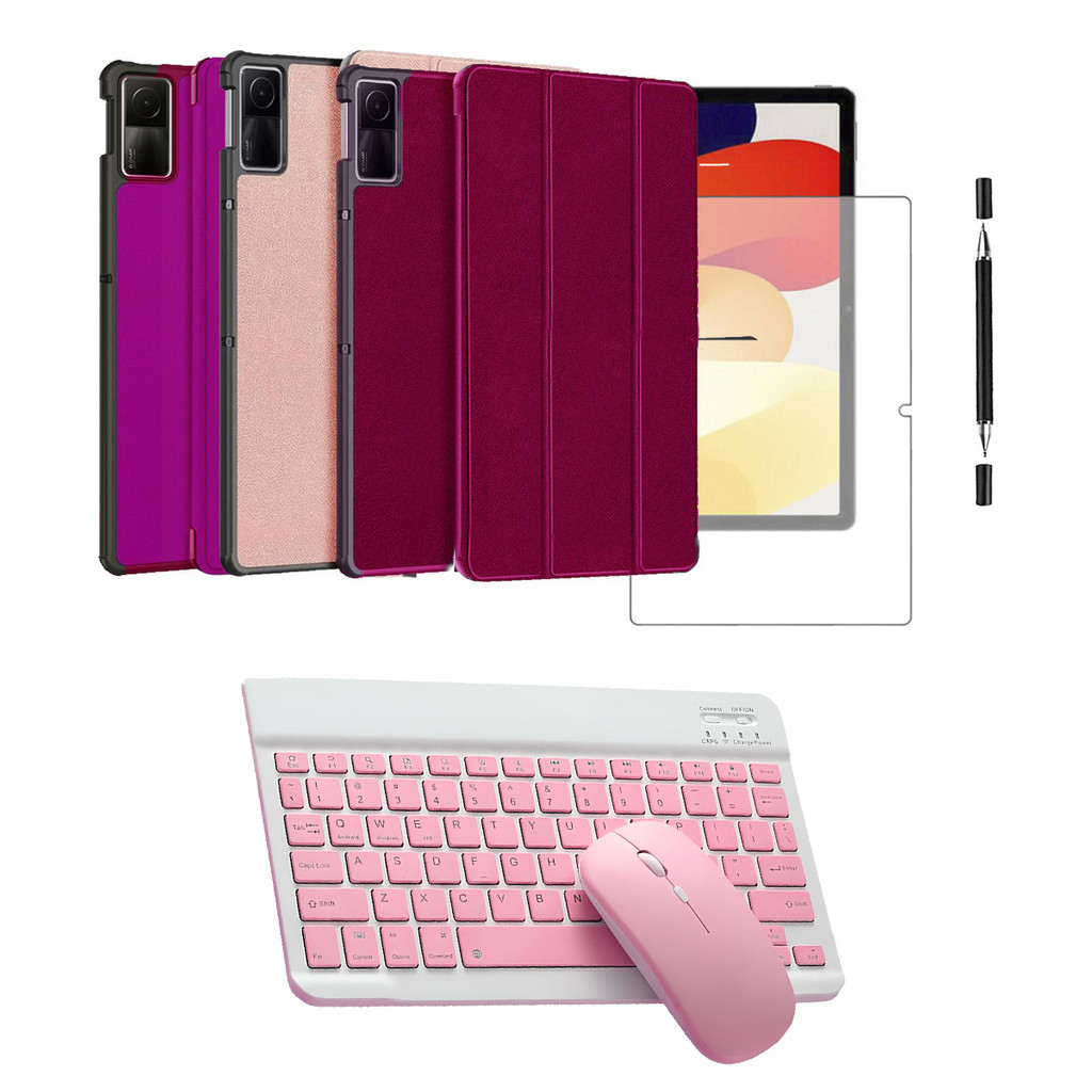 Capa Smart + Película + Caneta + Mouse E Teclado Para Redmi Pad Se 11 polegadas
