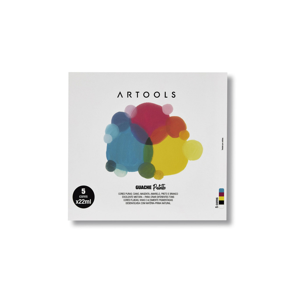 Guache Palette Bisnaga 22ml 5 Cores Artools